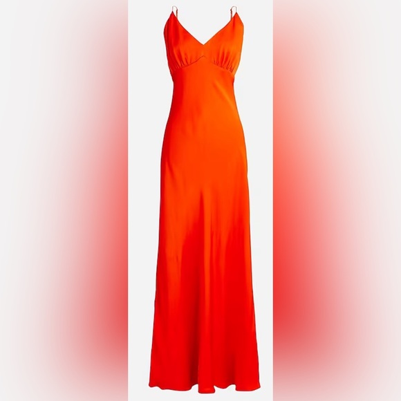 NEW J Crew Collection full-length V-neck slip dress in luster crepe!!! - Picture 3 of 8